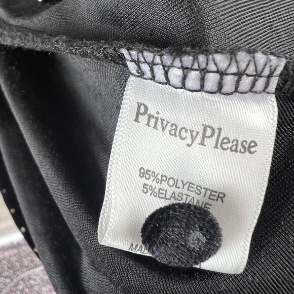 Privacy Please Womens Dress Wrap Long Sleeve Revolve Black Velour Gold Dot Small - Picture 6 of 6